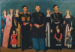 N.E. Mukhran-Batoni con la famiglia, 1862 da Iranian School